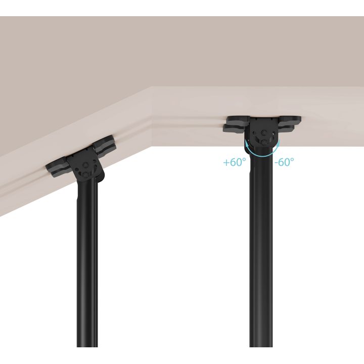 TooQ Suporte de Teto Extensível com duplo mastro para Ecrãs 60”-120"…