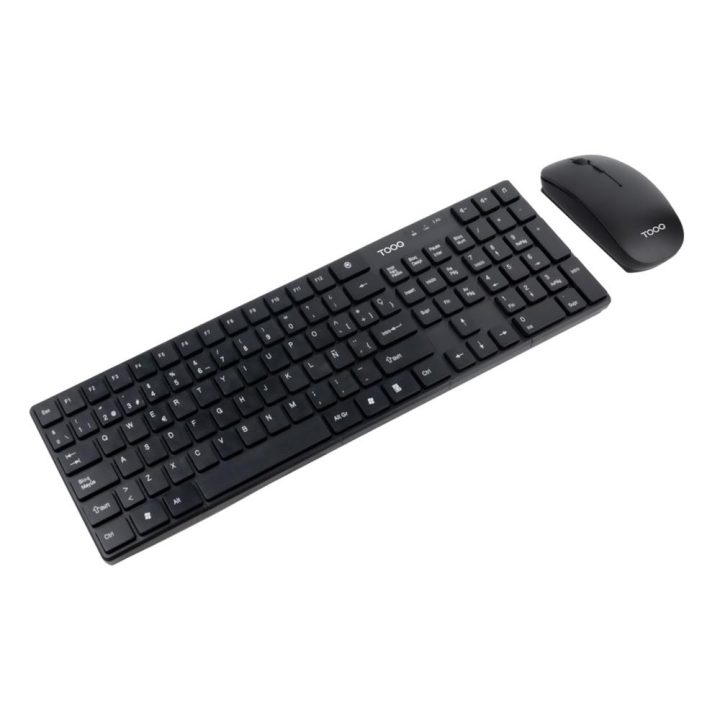 TooQ Slim Wireless Keyboard + Mouse, Black
