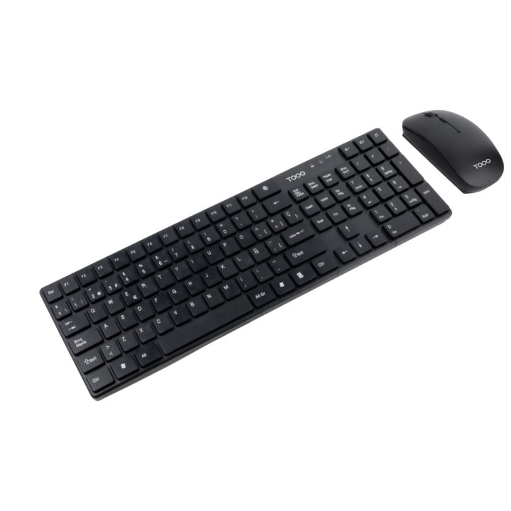 TooQ Slim Wireless Keyboard + Mouse, Black