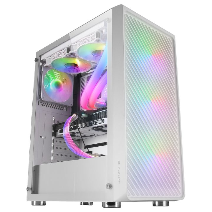 Mars Gaming MC-F, Semitorre Gaming ATX, Ventana Completa Cristal…