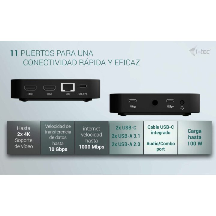 i-tec USB-C Dual HDMI Docking Station with Power Delivery 100 W +…