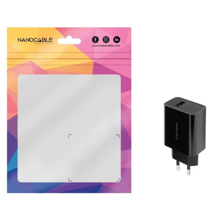 Nanocable Carregador USB, 5V/2.1A, Preto