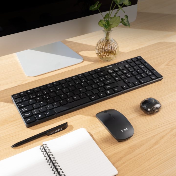 TooQ Teclado + Rato slim sem fios, Preto
