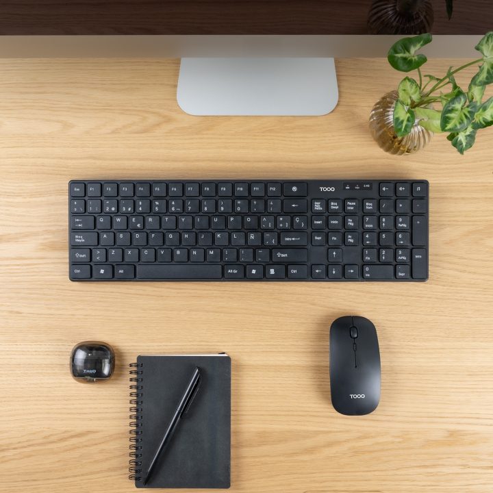 TooQ Teclado + Rato slim sem fios, Preto