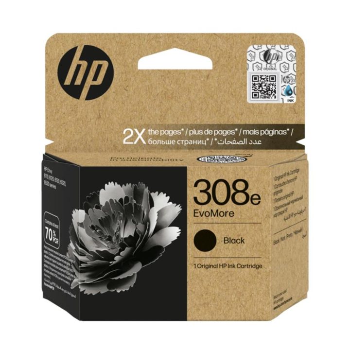 HP Original EvoMore 308e Black Ink Cartridge