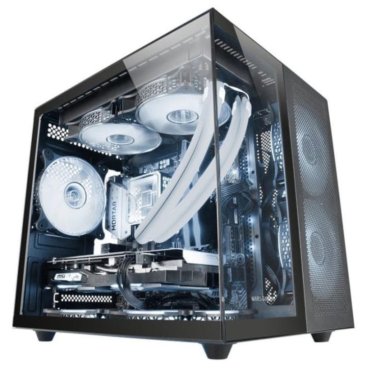 Mars Gaming MC-NOVAM, Compact Custom MicroATX Case, Continuous…