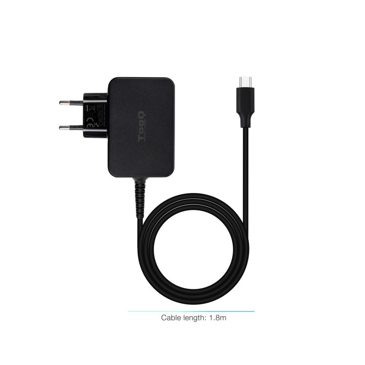 TooQ GAN USB-C PD 45W Laptop Charger, Black