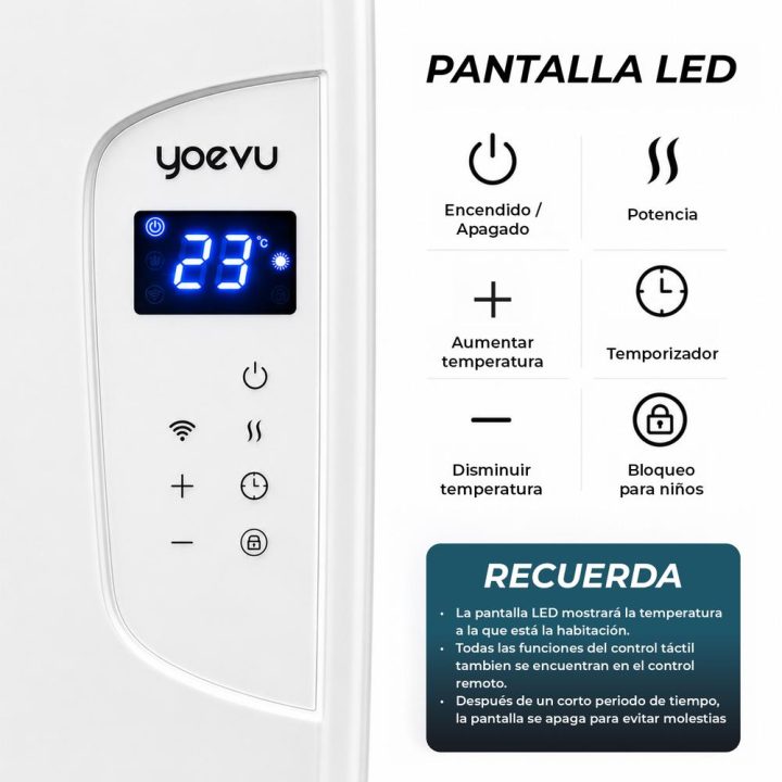 Yoevu - radiador eléctrico bajo consumo-10 elementos-1500…