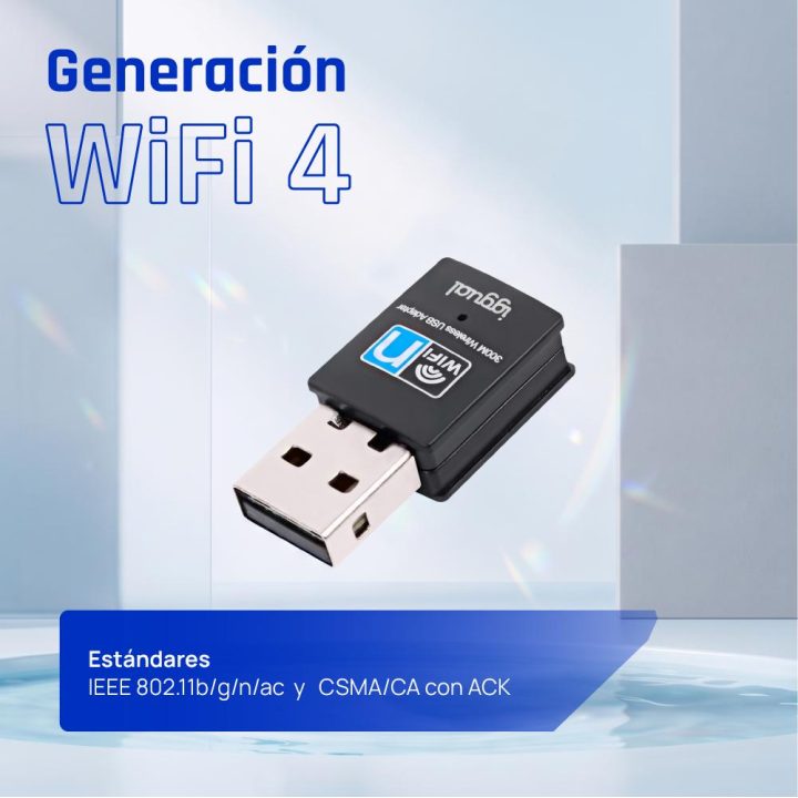 iggual USB Wi-Fi Adapter 300 Mbps Single Band 2.4GHz