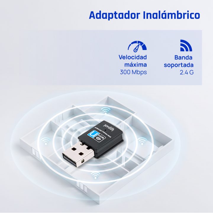 iggual USB Wi-Fi Adapter 300 Mbps Single Band 2.4GHz
