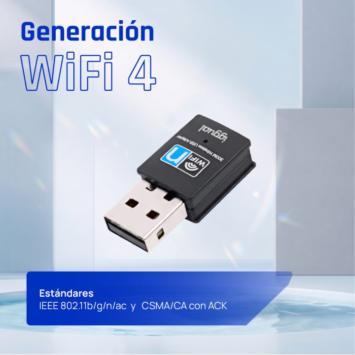 iggual Adaptador USB Wifi 300 Mbps mono 2.4GHz