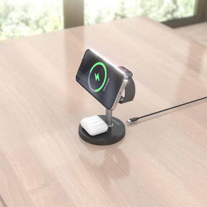 AISENS Cargador Inalambrico USB-C 4 en 1 De 15W Para Movil, Apple…