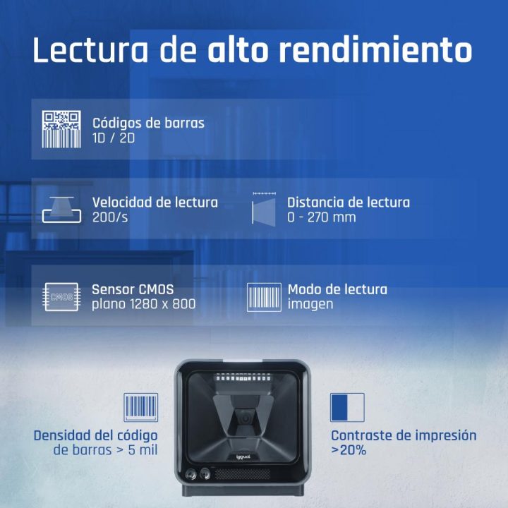 iggual Desktop 2D Barcode Scanner USB AR