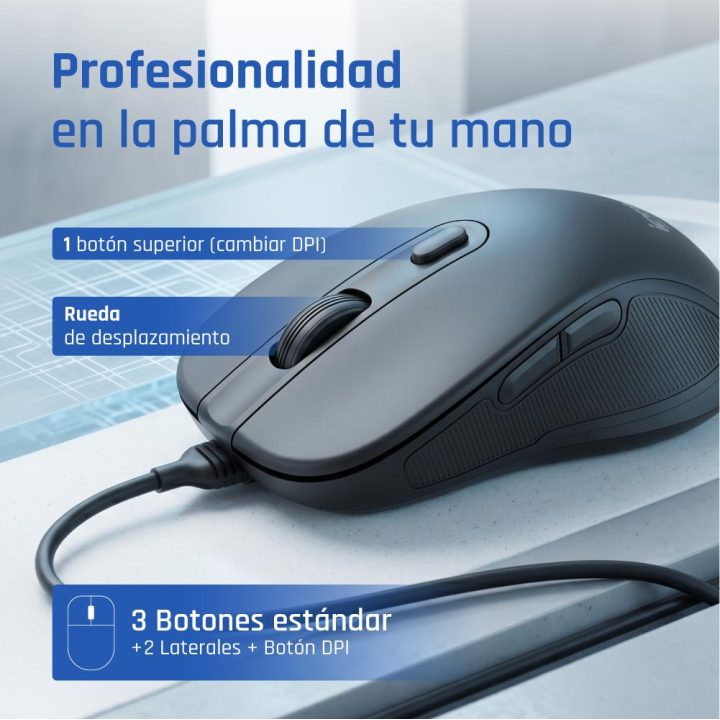 iggual OFFICE-ELITE-PRO-6D 3600DPI rato de escritório mão direita USB…