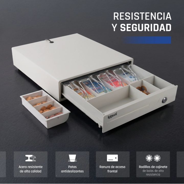 iggual Gaveta de dinheiro IRON-10W 38cm 4+6 branco