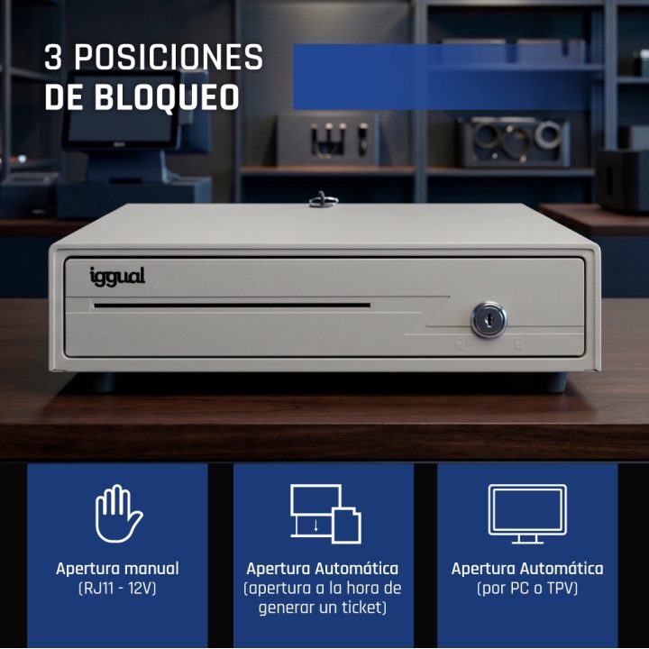 iggual Gaveta de dinheiro IRON-10W 38cm 4+6 branco