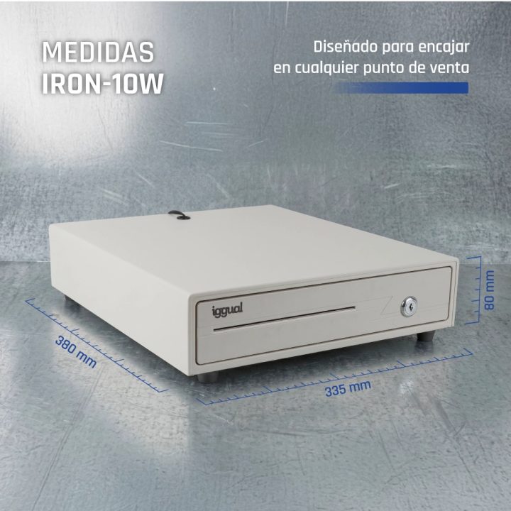 iggual IRON-10W Cash Drawer 38cm 4+6 White