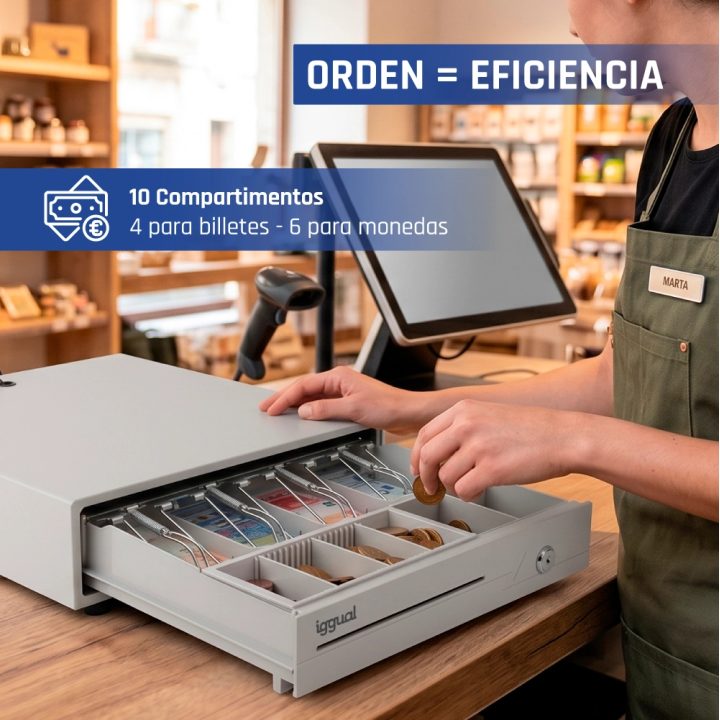 iggual IRON-10W Cash Drawer 38cm 4+6 White