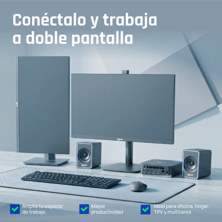 iggual Mini PC Teseracto i5 1235U 16+512GB 2xHDMI