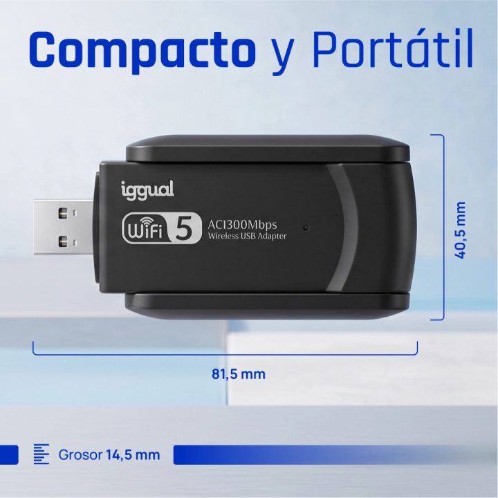 iggual Adaptador USB Wifi 1300 Mbps dual 2.4G/5G