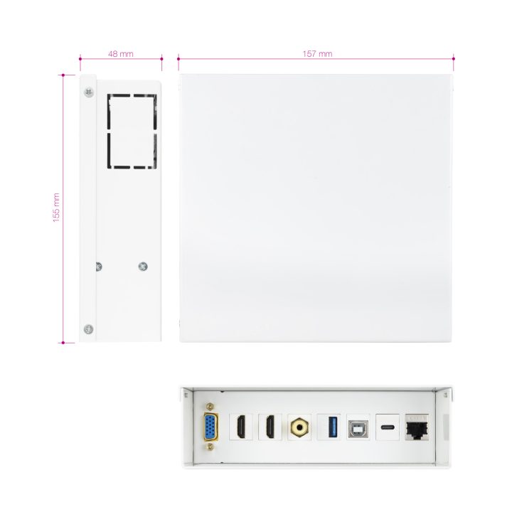 Nanocable Caixa de conexões multimédia de parede VGA + 2xHDMI +…