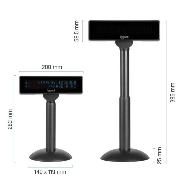 iggual Visor TPV regulable USB VFD 7" INFO DISPLAY