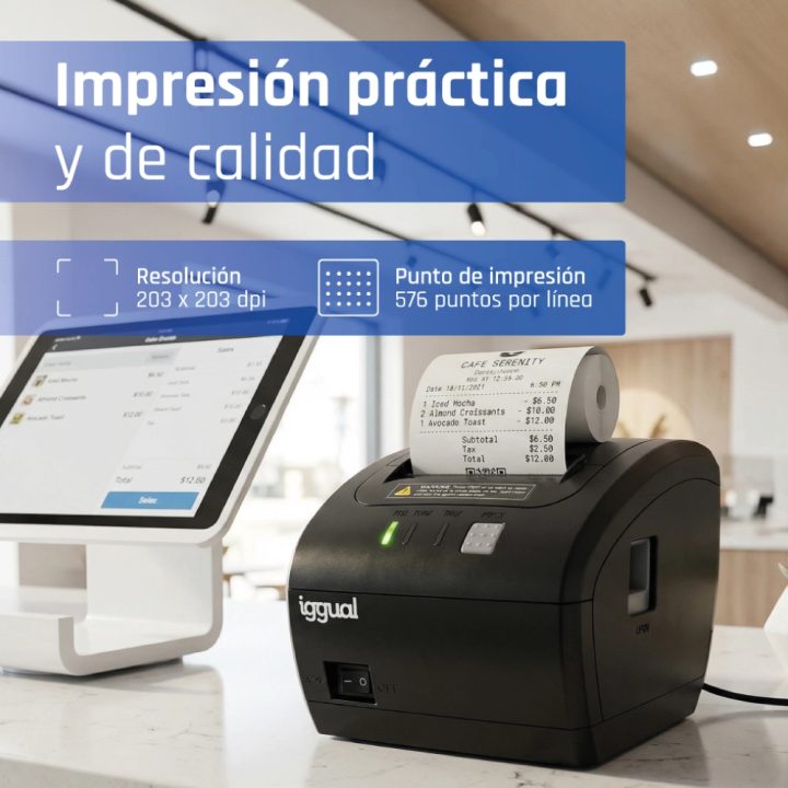iggual Impressora térmica TP EASY 80 USB+RJ11 WiFi