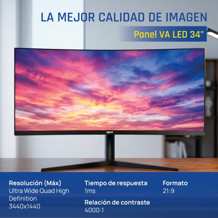 iggual IGG319543 34" UWQHD 165 Hz Curved VA