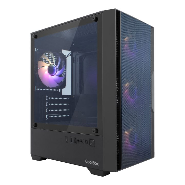 CoolBox Gaming MATX Case GM220 Fusion Black Mesh USB-C 3.2 Gen1 No…