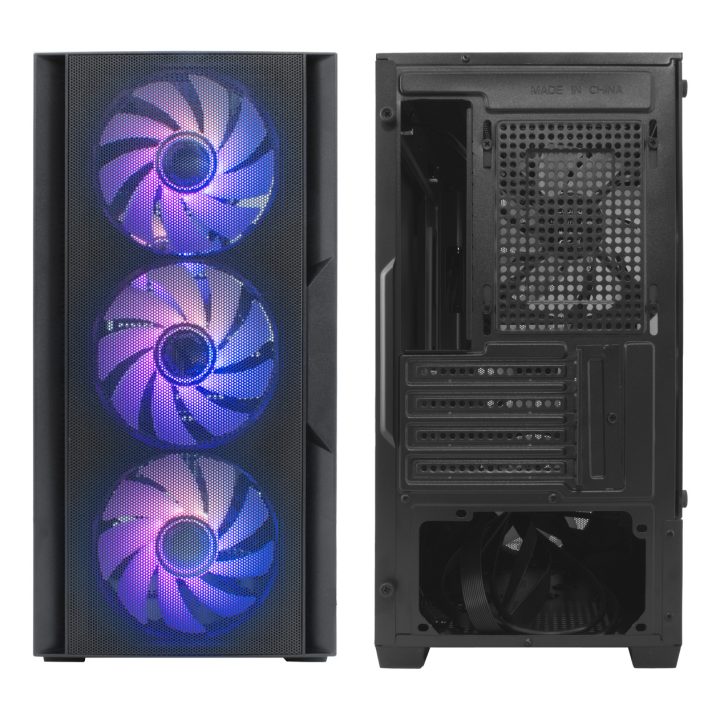 CoolBox Gaming MATX Case GM220 Fusion Black Mesh USB-C 3.2 Gen1 No…