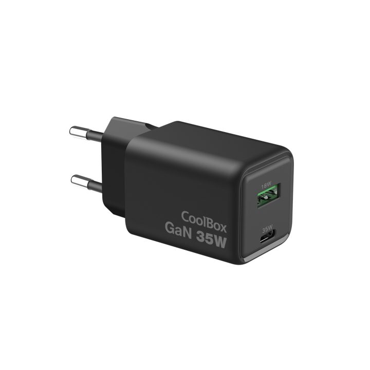 CoolBox GAN 35W USB-A/USB-C WALL CHARGER BLACK