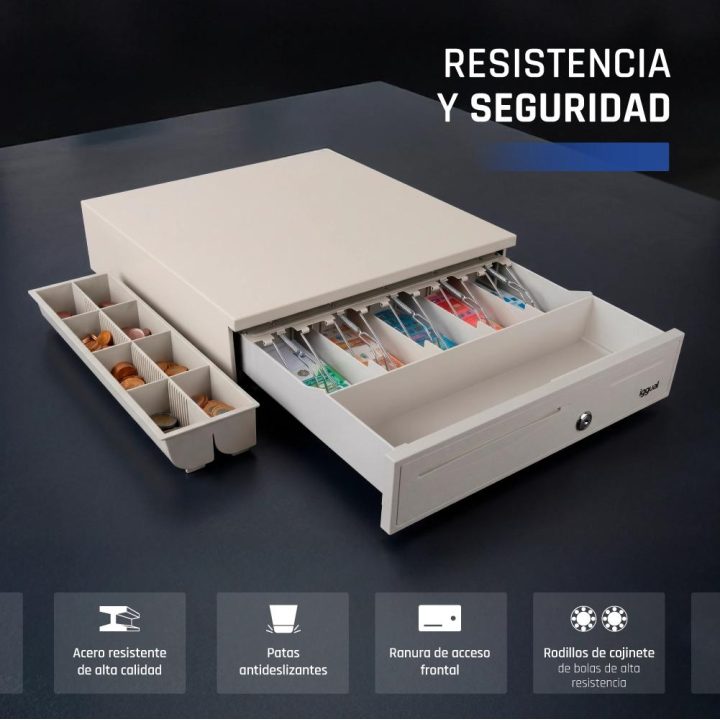 iggual Gaveta Portamoedas IRON-50W 42cm 5+8 branco