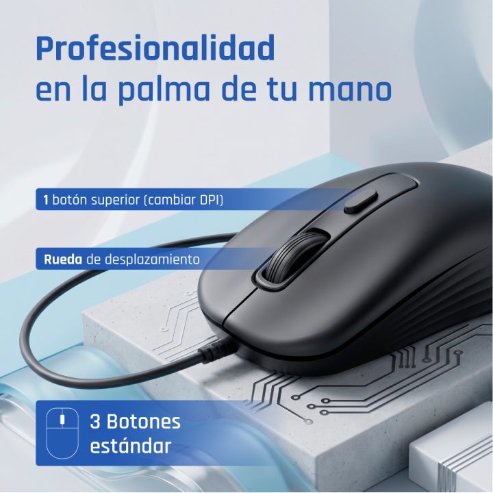 iggual OFFICE-ESSENTIAL-4D 2400DPI Ambidextrous Optical Office Mouse…