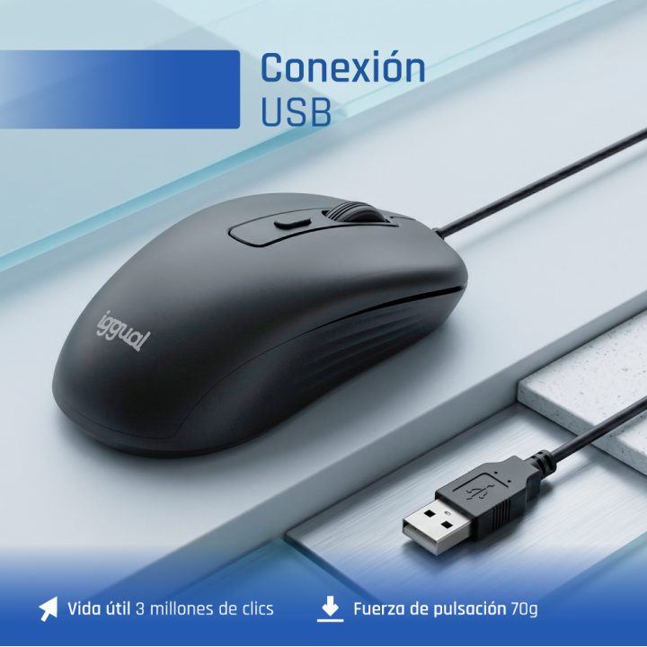 iggual OFFICE-ESSENTIAL-4D 2400DPI Ambidextrous Optical Office Mouse…