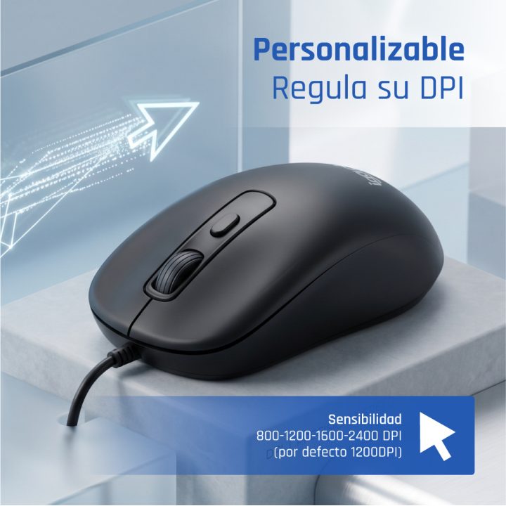iggual OFFICE-ESSENTIAL-4D 2400DPI rato de escritório ambidestro USB…