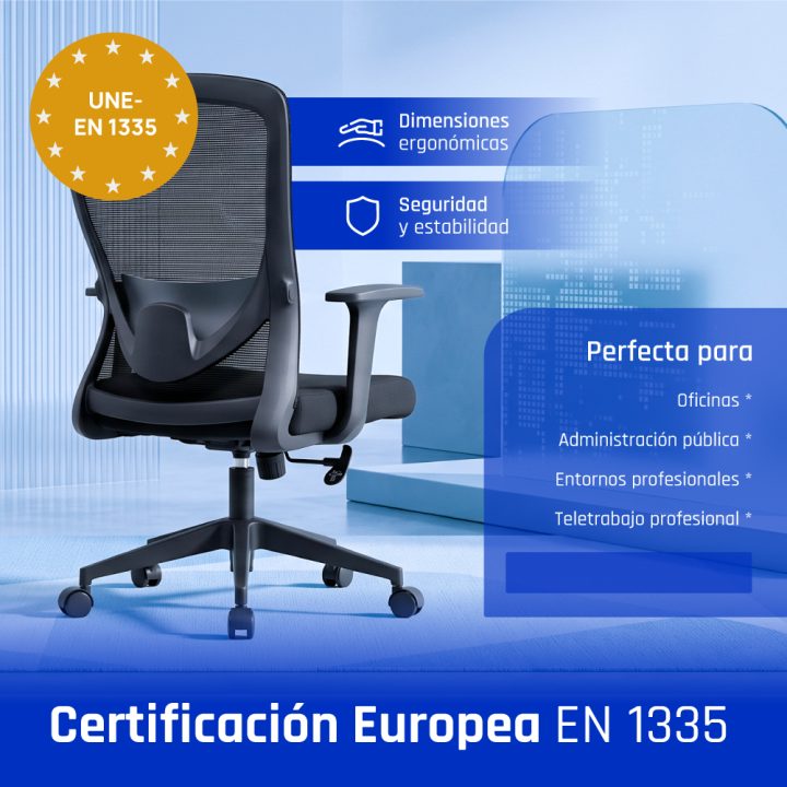 iggual EN1335 Asiento acolchado Respaldo de malla