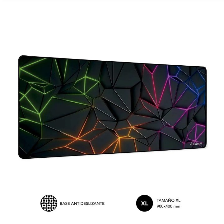 Subblim Neon Obsidian XL Alfombrilla de ratón para juegos Negro…