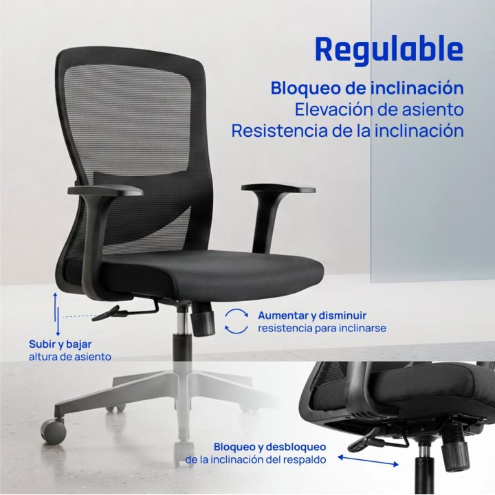 iggual EN1335 Padded Seat Mesh Back