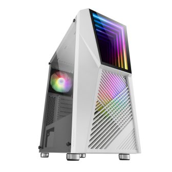 Mars Gaming MC777W, Caja PC Gaming, Infinity Mirror ARGB, Cristal…