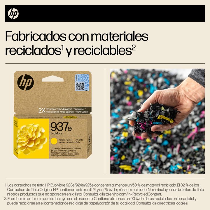 HP Original EvoMore 937e Yellow Ink Cartridge