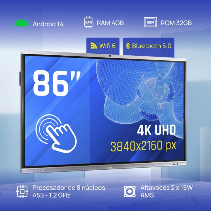 iggual 4K Interactive Display ORCHID 86" Webcam