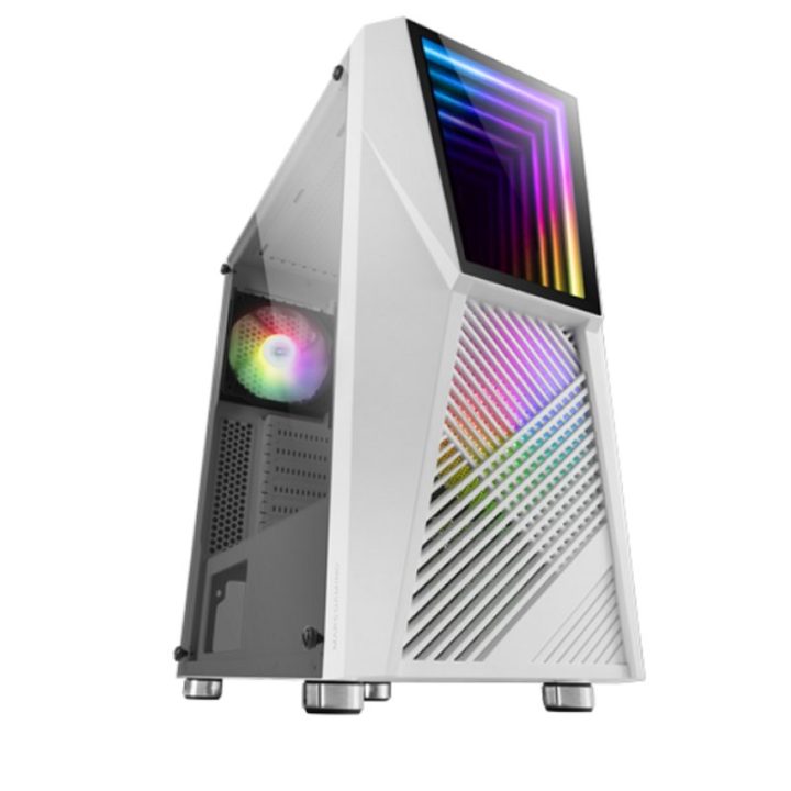 Mars Gaming MC777W, Caja PC Gaming, Infinity Mirror ARGB, Cristal…