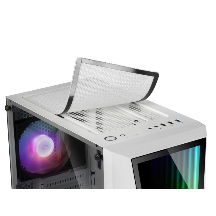 Mars Gaming MC777W, Caja PC Gaming, Infinity Mirror ARGB, Cristal…