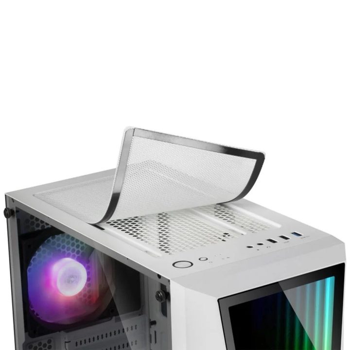 Mars Gaming MC777W, Caja PC Gaming, Infinity Mirror ARGB, Cristal…