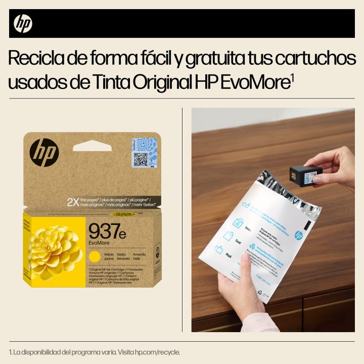 HP Original EvoMore 937e Yellow Ink Cartridge