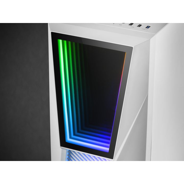 Mars Gaming MC777W, Caja PC Gaming, Infinity Mirror ARGB, Cristal…