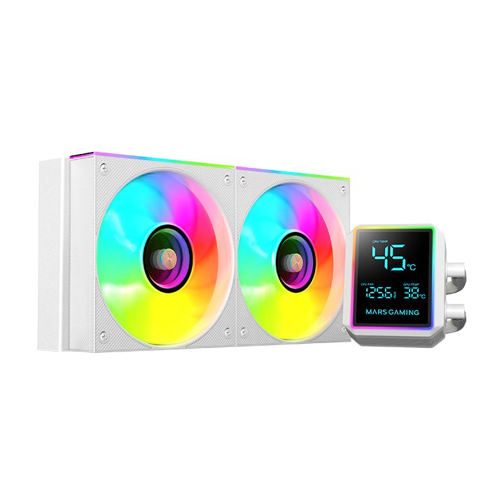 Mars Gaming ML-LCDPRO240W All-in-One Liquid CPU Cooler 12 cm White 1…