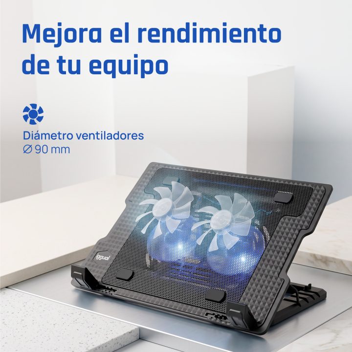 iggual Portable Laptop Cooling Pad with 2 Fans RP2V17A