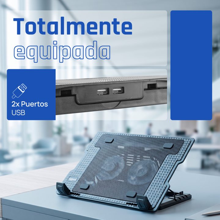 iggual Portable Laptop Cooling Pad with 2 Fans RP2V17A