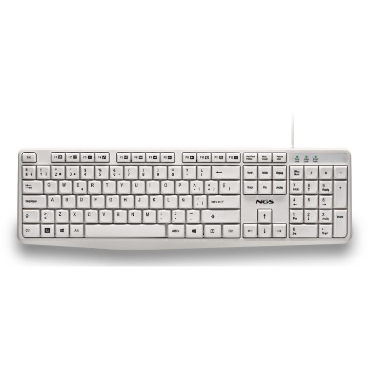 NGS HERITAGE Universal USB Keyboard QWERTY Spanish White